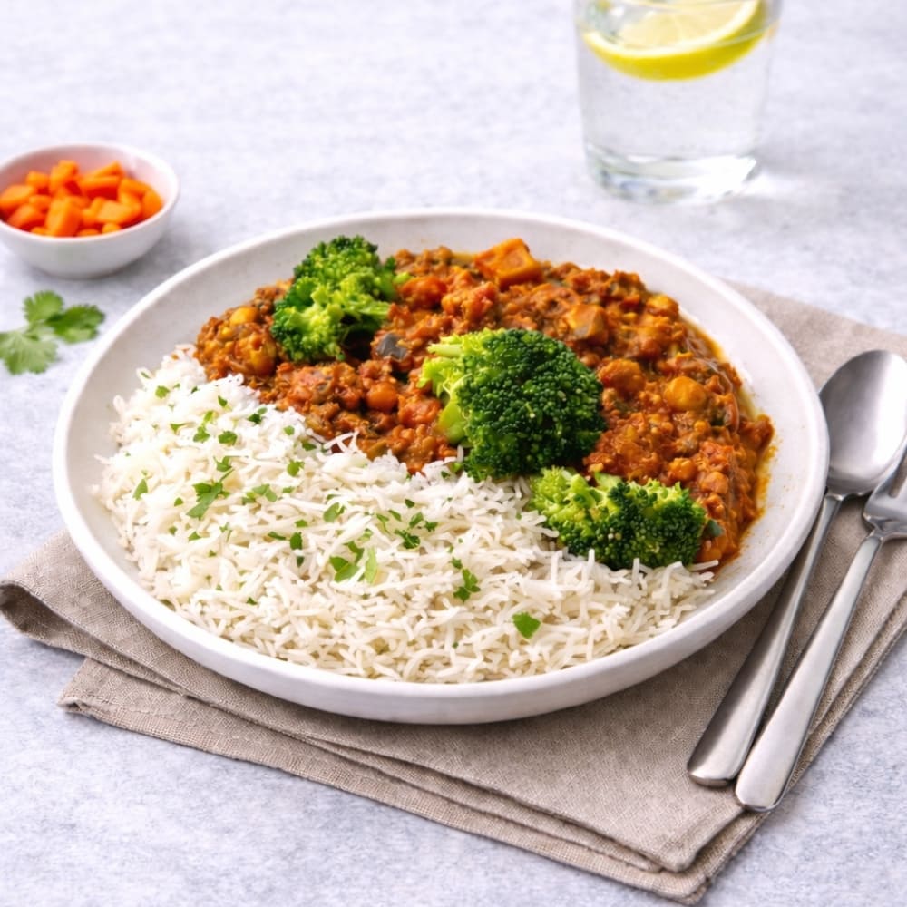 Nyttig matlåda: Nötköttsgryta med basmatiris & grönsaker