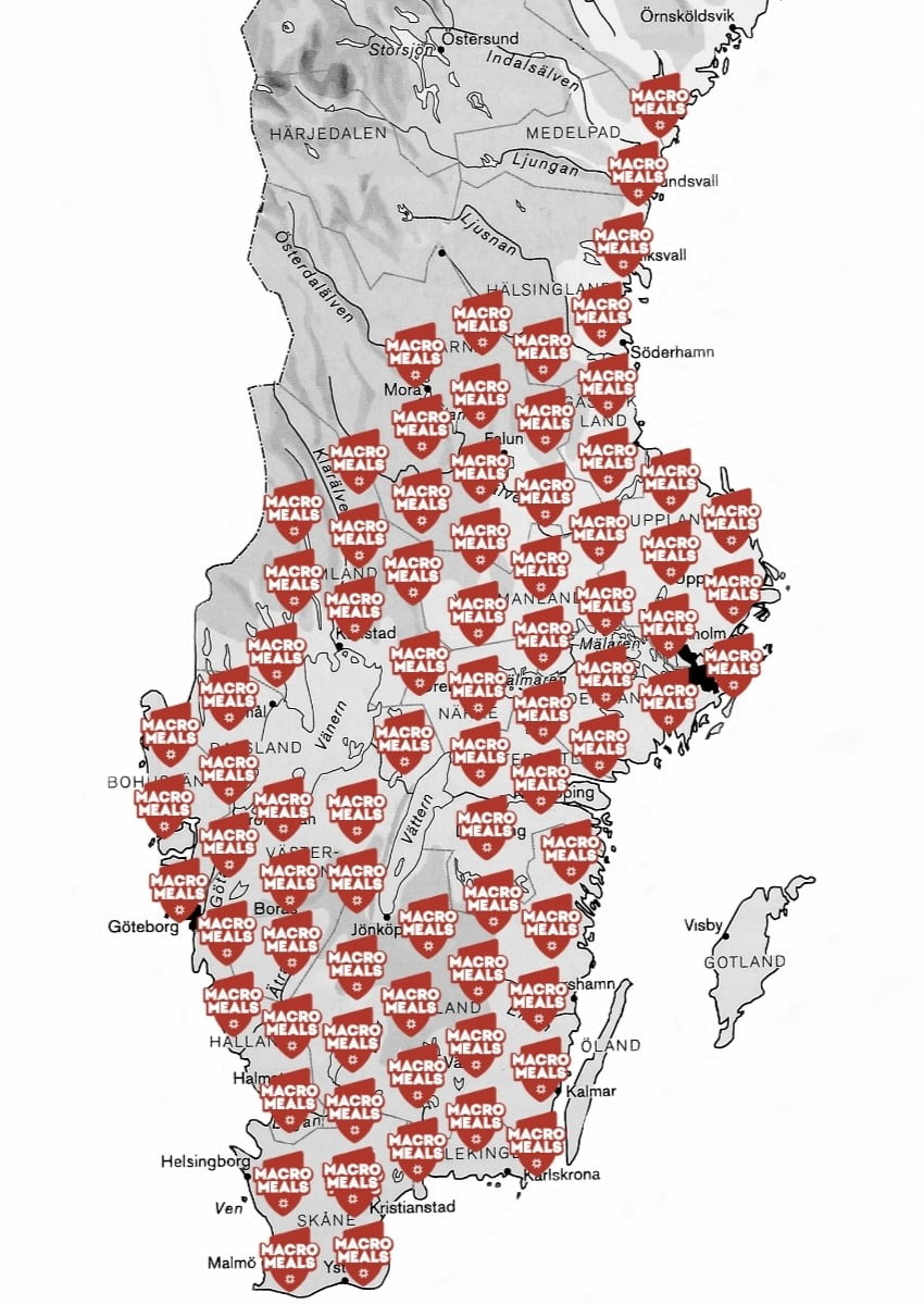 Leverans orter i Sverige 2026 från Macromeals.se