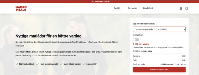 kOM I GÅNG MED MACRO MEALS - färdig veckomeny